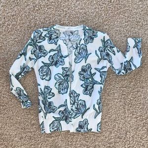 Halogen 100% Cotton Floral Cardigan